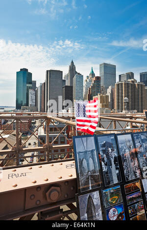 Vista dal ponte di Brooklyn. New York, Stati Uniti d'America. Foto Stock