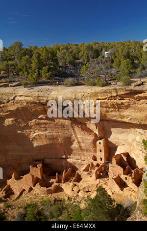 La torre quadrata House rovine, Mesa Verde National Park (Patrimonio Mondiale dell'UNESCO), Colorado, STATI UNITI D'AMERICA Foto Stock