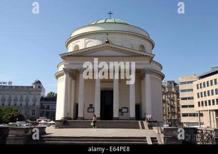 St Alexanders chiesa a tre croci piazza sulla Via Reale, nel centro di Varsavia Foto Stock