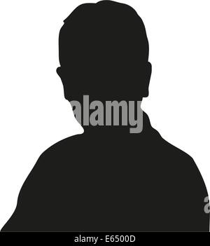 Silhouette Scherenschnitt Mann schwarz weiß Umriss Männer kurz Haare simbolo Abbild Symbolik Userfoto utente Foto Vektor Vektorgraf Foto Stock