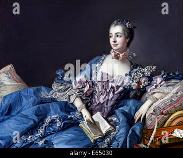 Francois Boucher, Madame de Pompadour (Jeanne-Antoinette Poisson; 1721-1764) Circa 1758. Olio su tela. Foto Stock