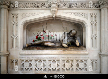 Shakespeare Memorial, Southwark Cathedral, vista interna, London, England, Regno Unito Foto Stock