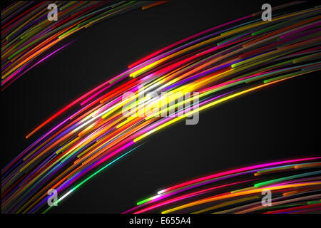 Rainbow linea diagonale diritta Glow suddivisa in tre sezioni Foto Stock