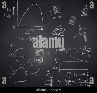 Immagine composita della matematica e delle scienze scarabocchi Foto Stock