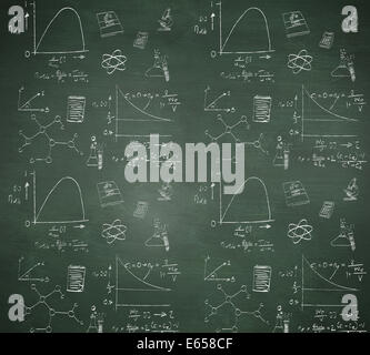 Immagine composita della matematica e delle scienze scarabocchi Foto Stock