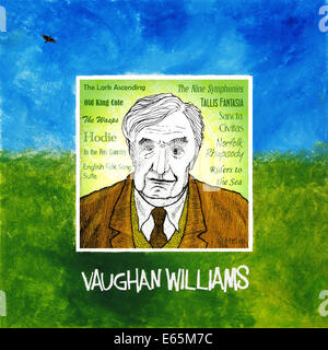 Ritratto Vaughan-Williams, compositore inglese. 1872 - 1958 Foto Stock