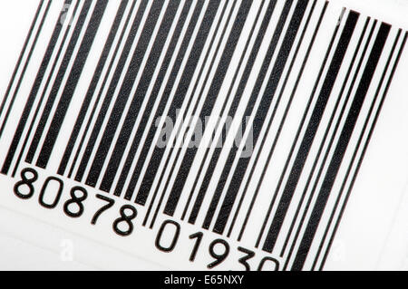 Dettaglio del codice a barre UPC Foto Stock