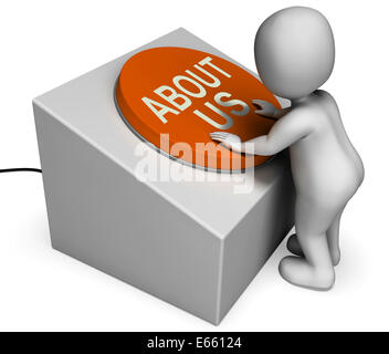 Circa noi che mostra il pulsante Introduzione e informazioni Foto Stock