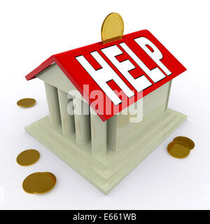 Aiuto su Casa o Denaro Significato scatola di aiuto del prestito Foto Stock
