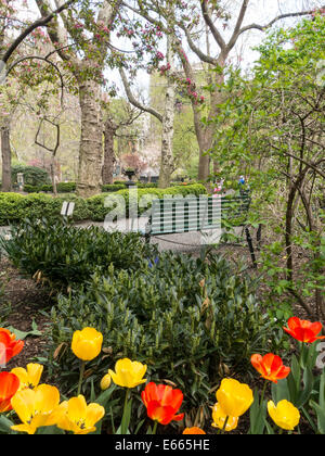 Gramercy Park in primavera, NYC, STATI UNITI D'AMERICA Foto Stock