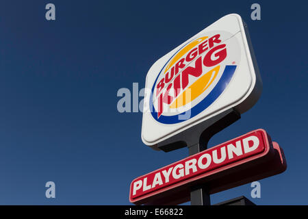 Burger King Fast Food cartello stradale Foto Stock