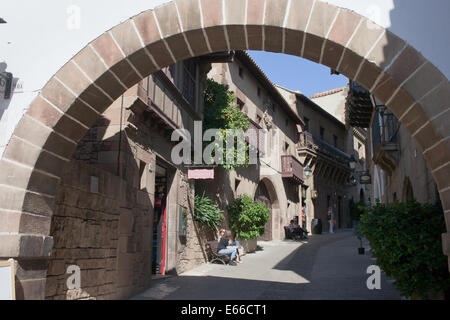 Il Poble Espanyol - Villaggio Spagnolo a Barcellona, in Catalogna, Spagna. Foto Stock