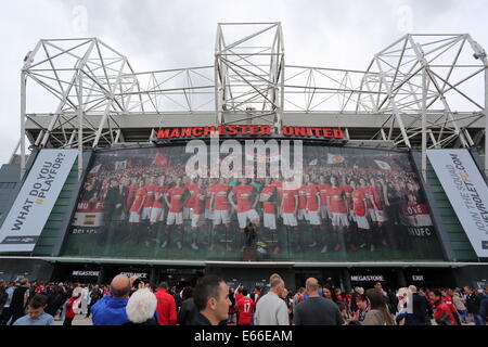 Manchester, Regno Unito. 16 Ago, 2014. Nella foto: l'Old Trafford. Sabato 16 Agosto 2014 Re: Premier League Manchester United v Swansea City FC presso l'Old Trafford, Manchester, Regno Unito. Credito: D Legakis/Alamy Live News Foto Stock