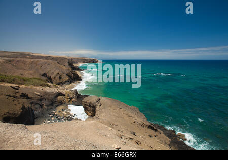 La Pared, erosi costa occidentale di Fuerteventura Foto Stock