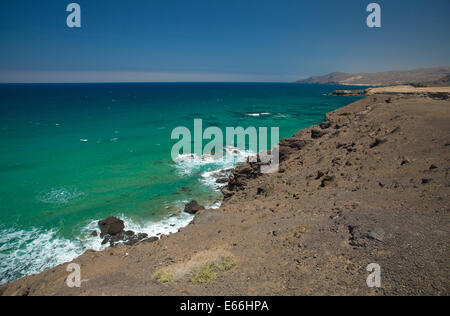 La Pared, erosi costa occidentale di Fuerteventura Foto Stock