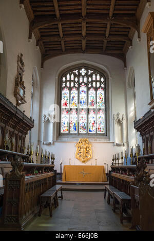 Grande chiesa di Santa Maria, Interior coro e altare, Cambridge, Inghilterra, Regno Unito Foto Stock