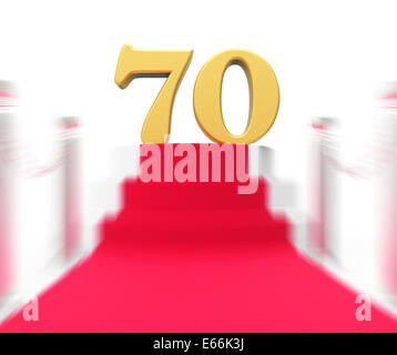 Golden settanta sul tappeto rosso la visualizzazione di celebrità ricordo e riconoscimento Foto Stock