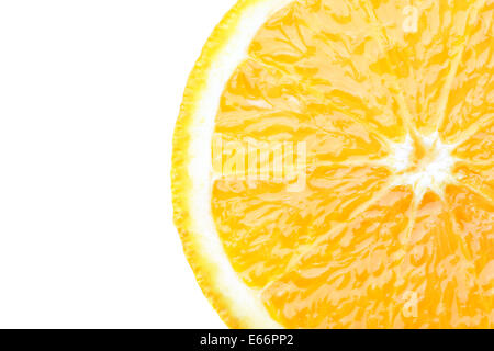 Orange close-up isolate su sfondo bianco Foto Stock