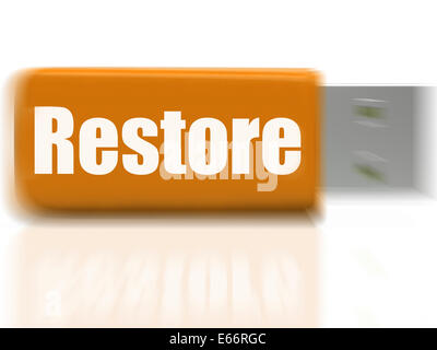 Ripristinare unità USB che mostra la protezione dei dati di backup e di ripristino Foto Stock