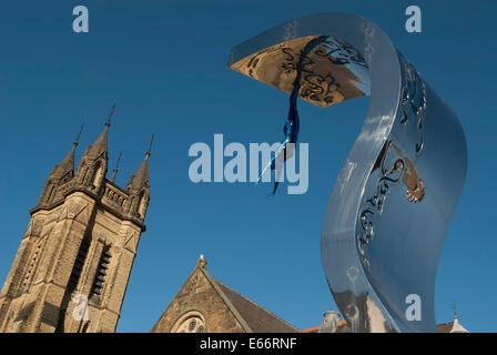 La scultura di onda St John's Square Blackpool Foto Stock