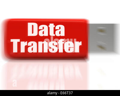 Il trasferimento dei dati unità USB che mostra dati di archiviazione di storage o di trasferimento di file Foto Stock
