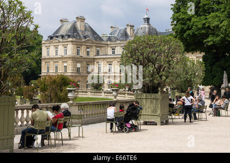 Il Palazzo del Lussemburgo nel Jardin du Luxembourg, il Giardino del Lussemburgo a Parigi, Francia Foto Stock