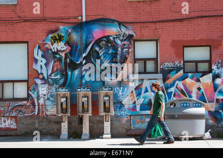 Murales su Dundas Street Chinatown Toronto in Canada Foto Stock