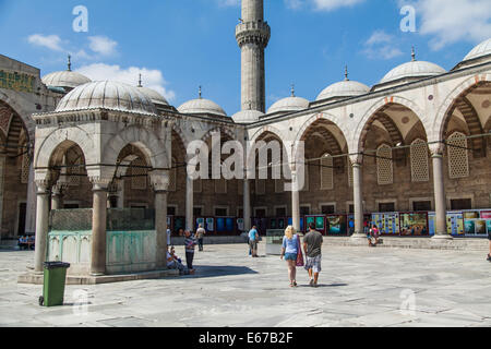 Interno della moschea Blu di Istanbul Foto Stock