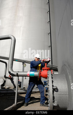 Olio-lavoratore gasdotti di tornitura macchinari Foto Stock