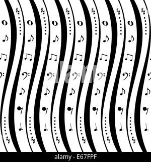 Seamless sfondo con note musicali pattern Foto Stock