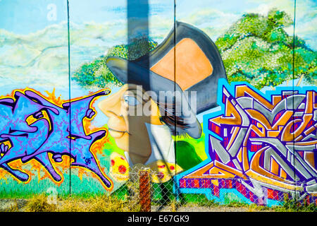 I graffiti sulla parete interna della città di Melbourne, Richmond Foto Stock