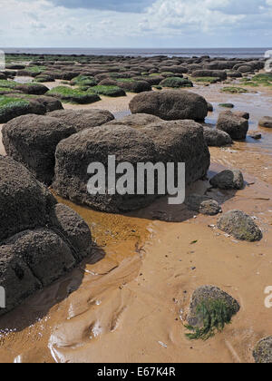 Hunstanton beach con formazioni rocciose North Norfolk Foto Stock