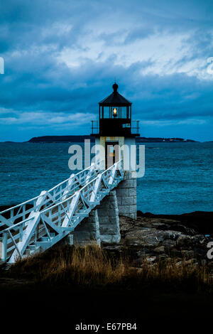 Marshall Point Lighthouse, Port Clyde, Knox, Maine Foto Stock