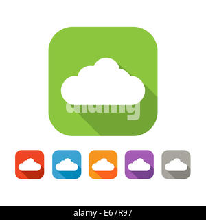 Impostare il colore del piatto icona cloud Foto Stock