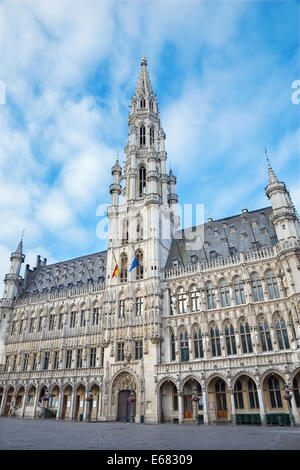 Bruxelles, Belgio - 15 giugno 2014: municipio edificio gotico. Foto Stock