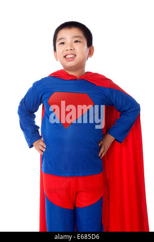 Un ragazzo in superman outfit Foto stock - Alamy