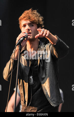 Paolo Nutini gioca V Festival Hylands Park il 17/08/2014, Chelmsford. Persone nella foto: Paolo Nutini. Foto di Julie Edwards Foto Stock