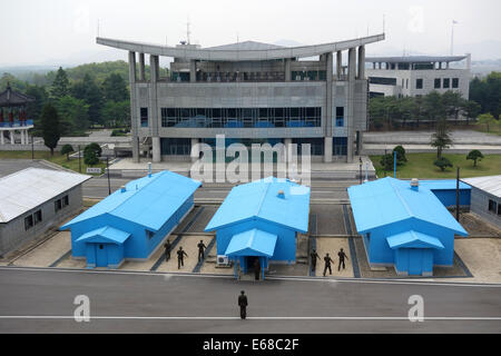 Il giunto dell'area di sicurezza, Conferenza Row, DMZ, coreano zona demilitarizzata di Panmunjom, Corea del Nord Foto Stock