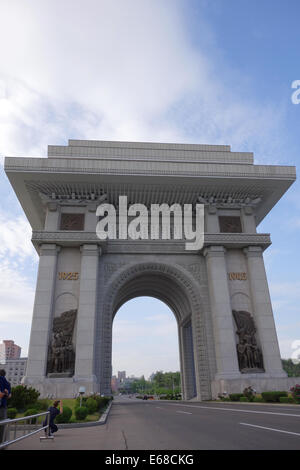 Arco di Trionfo, l'Arco di Trionfo a Pyongyang, Corea del Nord Foto Stock