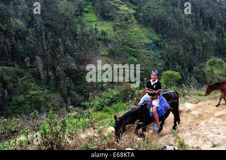 Guide per il turista di Karajia ( sito archeologico ) in Cruzpata - CHACHAPOYAS . Dipartimento di Amazonas .PERÙ Foto Stock