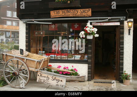 Onestà shop in gimmelwald, Svizzera Foto Stock