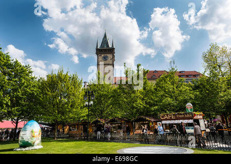 La Piazza della Città Vecchia, il parco del municipio della Città Vecchia di Praga, Repubblica Ceca Foto Stock