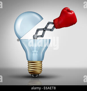 Creative simbolo di arma e game changer concetto di business per la potenza di idee e di lotta al passo potente innovazione come Foto Stock