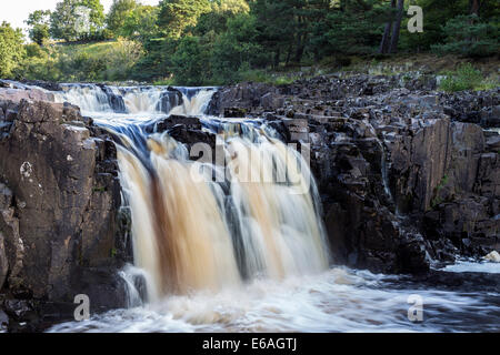 Bassa forza sul Fiume Tees vicino Bowlees, Superiore Teesdale, County Durham, Regno Unito Foto Stock