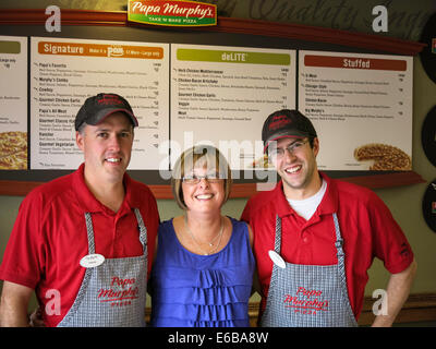 I proprietari di piccole imprese di Pizza Shop, Foto Stock