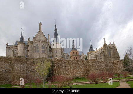 Astorga palazzo vescovile di Antoni Gaudi, Astorga, Leon, Spagna Foto Stock