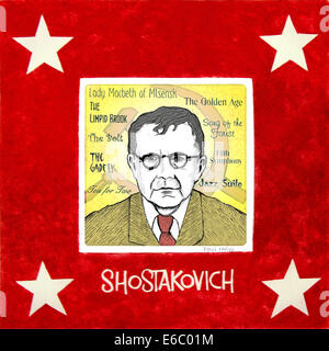 Shostakovich, ritratto, il compositore russo, 1906 - 1975 Foto Stock