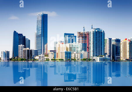 South Beach di Miami, vista dal porto canale di ingresso, floride, STATI UNITI D'AMERICA. Foto Stock