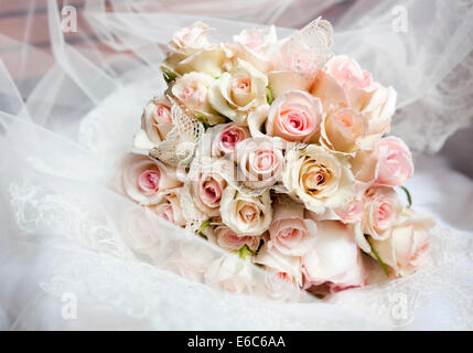 Questa è vista dettagliata del bouquet di nozze Foto Stock