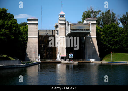 Peterborough Ontario Canada. Peterborough Bloccaggio sollevatore idraulico Trent-Severn per via navigabile Foto Stock